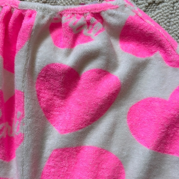 NWT Barbie Pink and White Terry romper - Picture 2 of 4